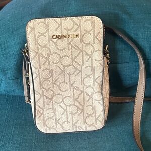 Calvin Klein Tan Monogram Crossbody Bag
